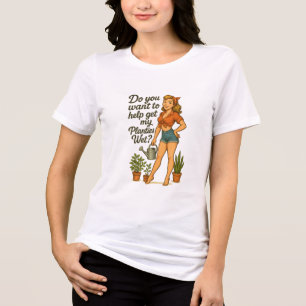 Brutale Pin-Up Tuinier Planties Puns Ontwerp Tri-Blend Shirt