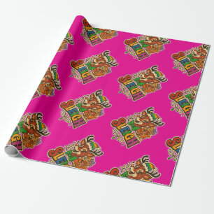 Brutale Rendier slee Kerstmis Cadeaupapier