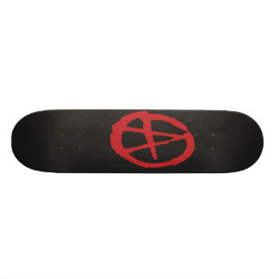 Brutale rode en zwarte anarchie skateboard dekken
