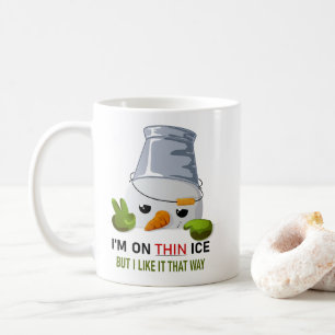 Brutale Sneeuwman Emmer Hoofd Ik Sta Op Dun Ijs Hu Koffiemok