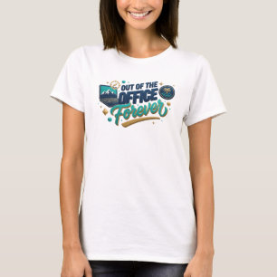 Brutale Turquoise BUITEN KANTOOR Origineel ontwerp T-shirt