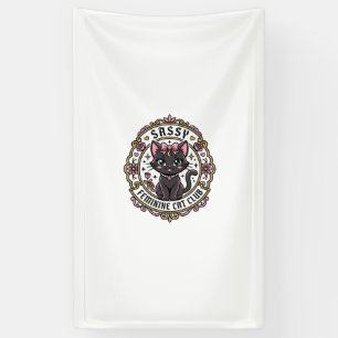 Brutale Vrouwelijke Kat Grappige Kattenliefhebber  Spandoek