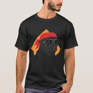 Brutale Zwarte Pug met Bandana en Zonnebril T-shirt