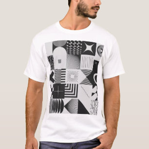 Brutalisme Kunst:  geometrische patronen T-shirt