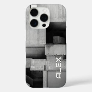 Brutalistische betonblok stapelen iPhone 16 pro hoesje