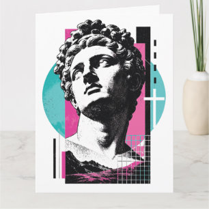 Brutalistische Retro Jezus Griekse Standbeeld Kolo Kaart