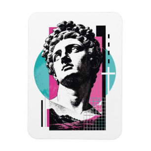 Brutalistische Retro Jezus Griekse Standbeeld Kolo Magneet