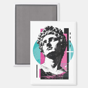 Brutalistische Retro Jezus Griekse Standbeeld Kolo Magneet