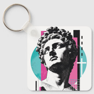 Brutalistische Retro Jezus Griekse Standbeeld Kolo Sleutelhanger
