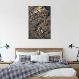 Brutalistische Vulkanische Basalt Steen Textuur Canvas Afdruk