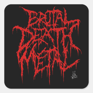 Brute Death Metal Vierkante Sticker