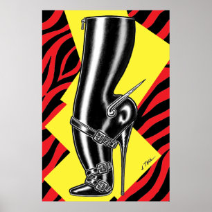 Brutes in Boots™/Spike Heel/Rode Zebra Poster