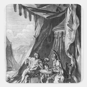Brutus en Cassius in Brutus's Tent Vierkante Sticker