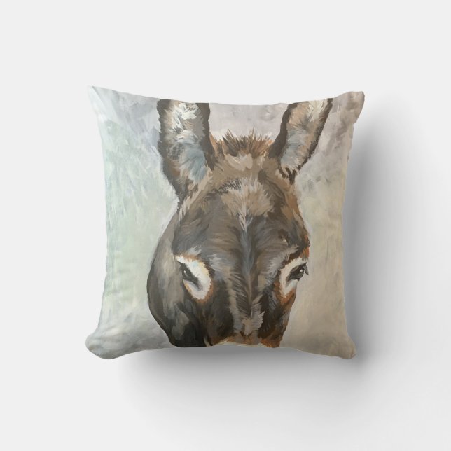 Brutus The Miniature Donkey Pillow Kussen (Voorkant)