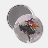 Bruxa elegante Halloween imã Magneet (Voorkant / Achterkant)