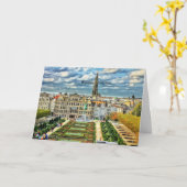 Bruxelles, Belgique Carte de voeux pliée (Fleur jaune)