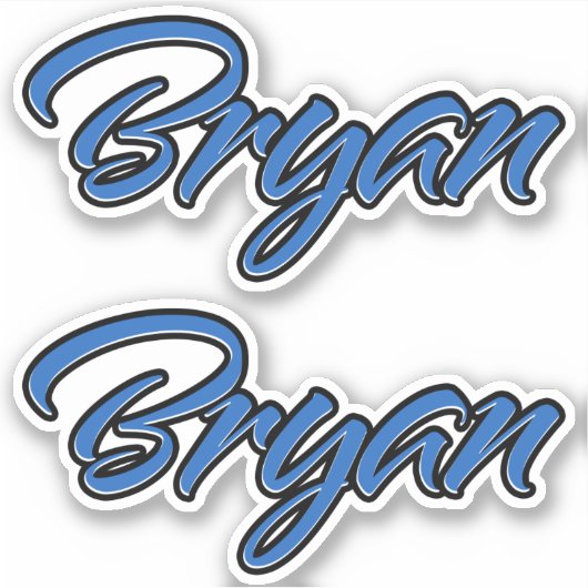 Bryan Name blue Aufkleber Sticker Stickerset (Voorkant)