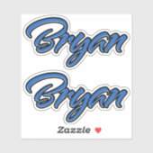 Bryan Name blue Aufkleber Sticker Stickerset (Vel)
