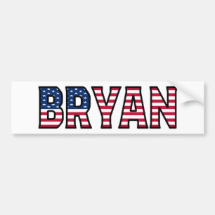 Bryan Name Prénom USA Autocollants Autocar