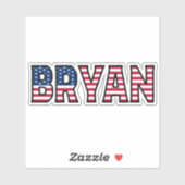 Bryan Nom Prénom USA Sticker Stickerset (Feuille)