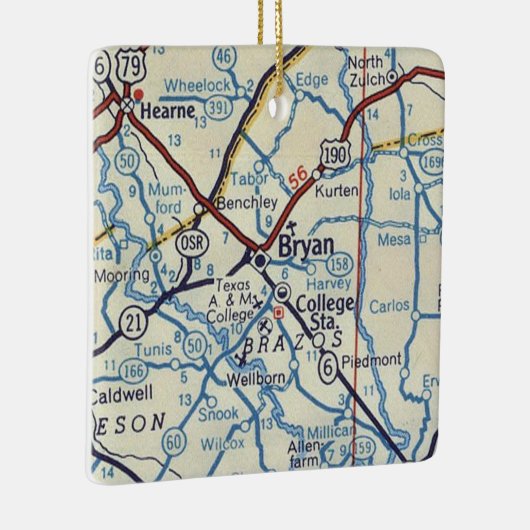 Bryan TX  Map Keramisch Ornament (Rechts)