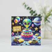 BRYANT ~ Carte d'anniversaire ~ Alien Gâteau d'ann (Debout devant)