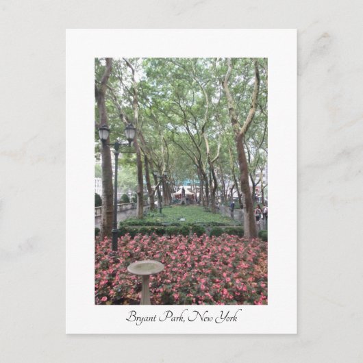 Bryant Park, carte New York Post (Devant)