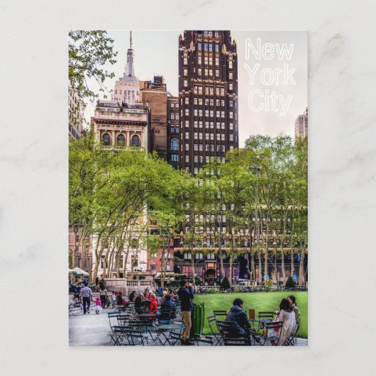 Bryant Park, carte postale NYC (Devant)