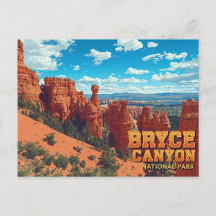 Bryce Canyon Hoodoos Vintage Kunst Briefkaart