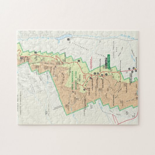 Bryce Canyon-kaartpuzzel Legpuzzel (Horizontaal)
