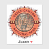 Bryce Canyon National Park Elk Retro Compass Sticker (Vel)