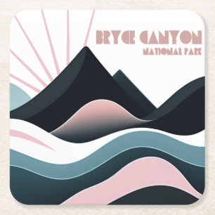 Bryce Canyon National Park Gekleurde heuvels Vierkante Kartonnen Onderzetter