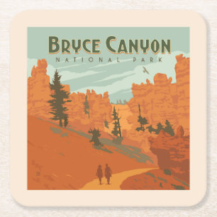 Bryce Canyon National Park Rock Formations Vierkante Kartonnen Onderzetter