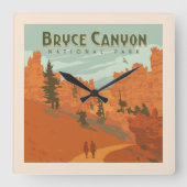 Bryce Canyon National Park Rock Formations Vierkante Klok (Voorkant)