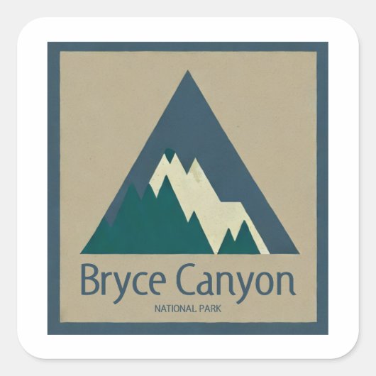 Bryce Canyon National Park Rustic Vierkante Sticker (Voorkant)