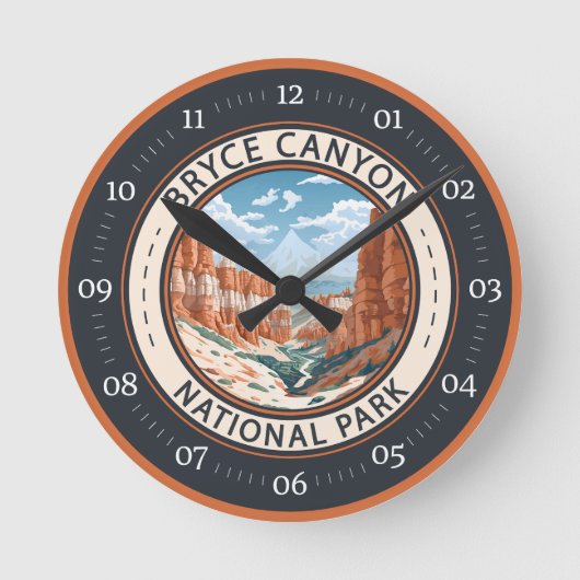 Bryce Canyon National Park Trail Illustratie Kunst Ronde Klok (Voorkant)