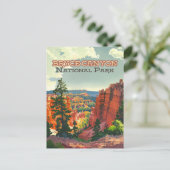 Bryce Canyon National Park Utah Hoodoo Retro Briefkaart (Staand voorkant)