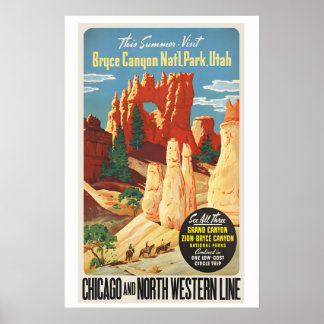 Bryce Canyon National Park Utah Reisreclame uit he Poster