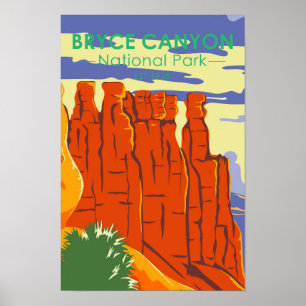 Bryce Canyon National Park Utah Retro Poster