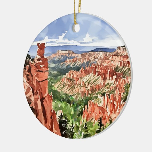 Bryce Canyon National Park Utah Waterverf Keramisch Ornament (Links)