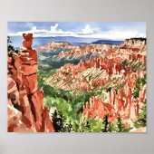 Bryce Canyon National Park Waterverf Poster (Voorkant)