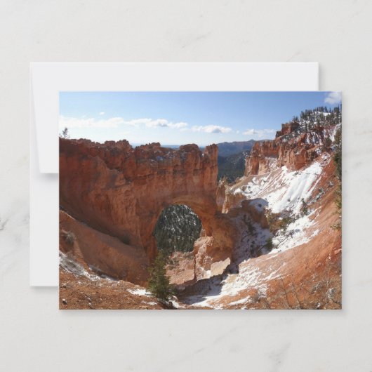 Bryce Canyon Natural Bridge Snowy Landscape Foto (Voorkant)