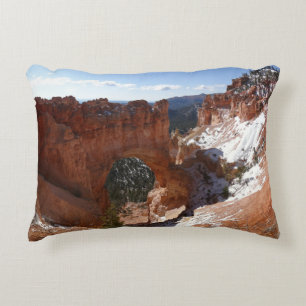 Bryce Canyon Natural Bridge Snowy Landscape Foto Accent Kussen