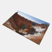 Bryce Canyon Natural Bridge Snowy Landscape Foto Deurmat (Schuin)