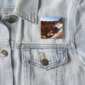 Bryce Canyon Natural Bridge Snowy Landscape Foto Vierkante Button 5,1 Cm (In situ)