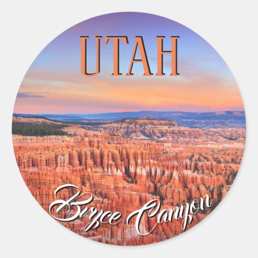 Bryce Canyon Utah Ronde Sticker (Voorkant)