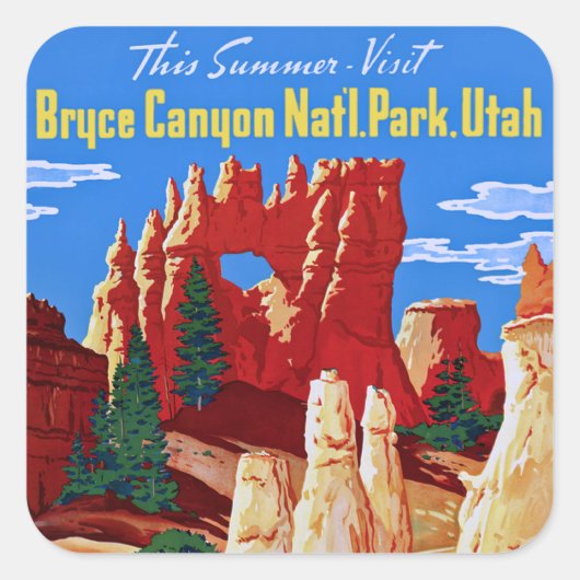 Bryce Canyon Vierkante Sticker (Voorkant)