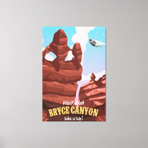 Bryce Canyon vintage reisposter Canvas Afdruk