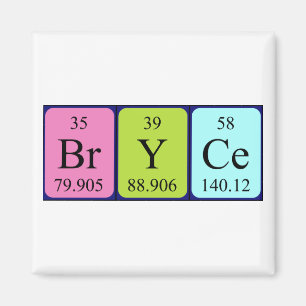 Bryce periodieke table name magnet magneet