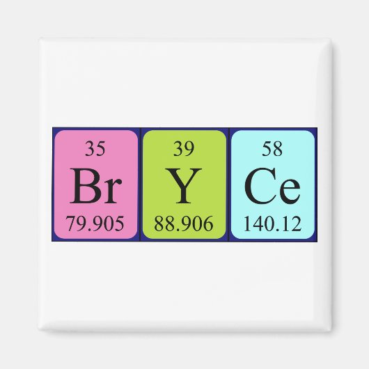 Bryce periodieke table name magnet magneet (Voorkant)